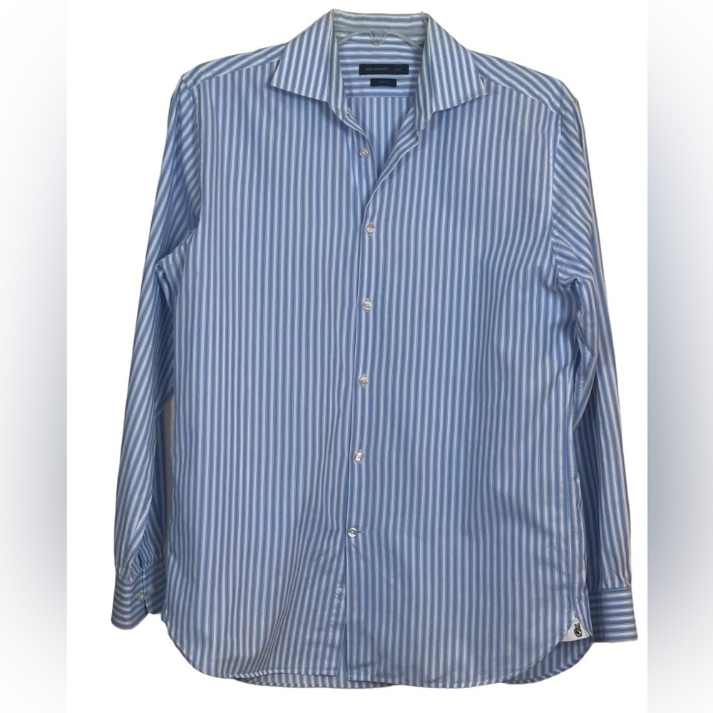 John Varvatos trim fit long sleeve stripe shirt. Size 16  34/35 GUC